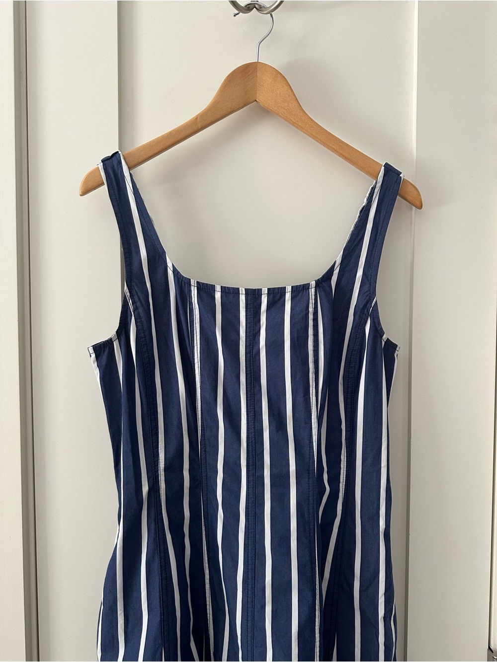 NWT Madewell Rylee Midi Dress Cool Navy Stripe Poplin Size 4 - Picture 5 of 11